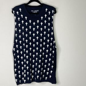 Jac Vanek Organic Cotton Cross Muscle Shirt Tank Top Unisex Size Large